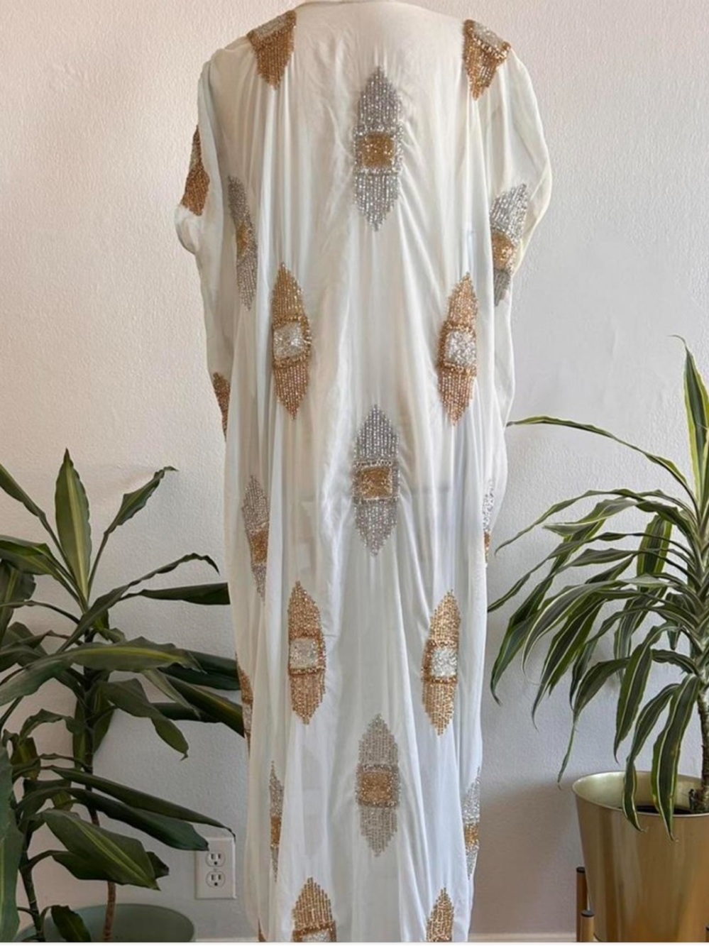 ✨ Vintage Hand-Beaded Ethereal Goddess Caftan ✨